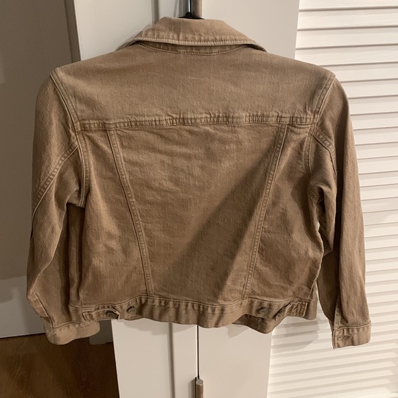 Gap girls 10/11 large tan khaki denim jean jacket - Picture 3 of 4